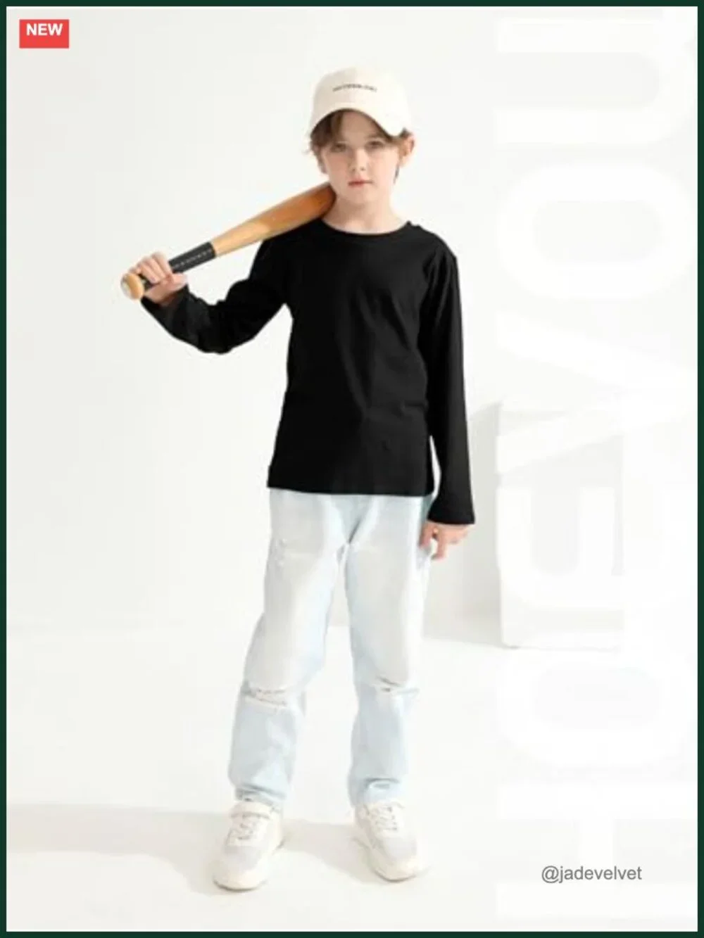 4 Pack Boys Long Sleeve Cotton Tees Layering T-Shirts Basic Solid